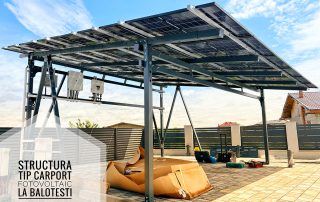 Terasa sau Carportcu panouri fotovoltaice – Aditio Carport cu panouri fotovoltaice la Balotesti