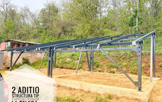 Carport din otel pentru patru locuri de parcare