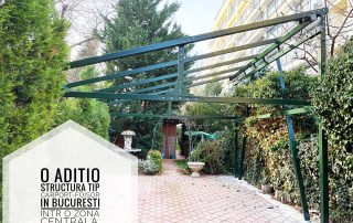 Structura metalica carport dublu pentru parcari auto
