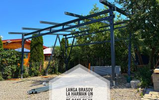 Carport acoperit cu tabla cutata pe pane zincate