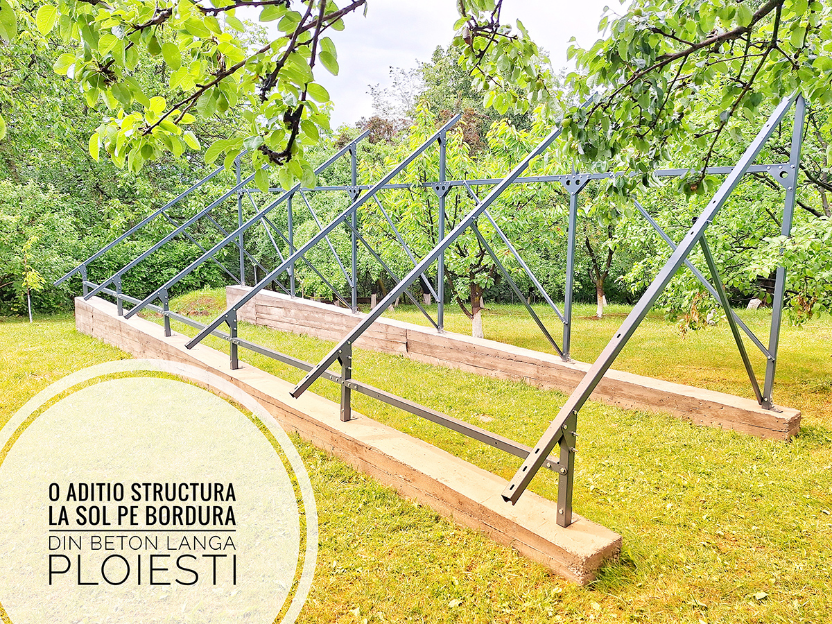 structură metalică LaSol pe bordură pentru panouri fotovoltaice – Aditio