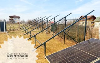 Structură metalică la sol pentru panouri fotovoltaice – Aditio Structură metalică la sol pentru panouri fotovoltaice, montaj 100% la șurub